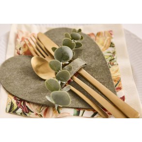La Vida, Hjerte, bestikholder, gr�n, s�t med 4 stk. 
