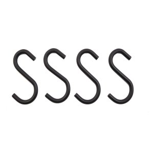 Speedtsberg, Atli 4 stk. S-kroge i pose, 9cm, mat sort