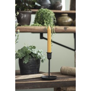 Ib Laursen, Kronelys, Gul (karry), H18 cm.