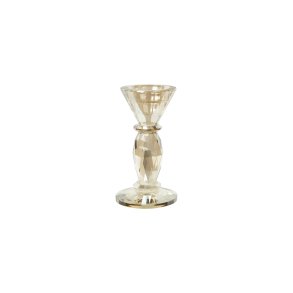 Speedtsberg, Lysestage i krystalglas, D7x13cm., lys brun