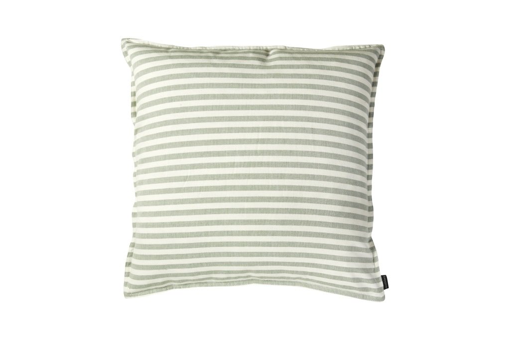 Speedtsberg, Pude med smalle striber, 60 x 60 cm., gr�n/hvid