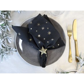 Chic Antique, Stofserviet med guldstjerner st af 4 stk., sort