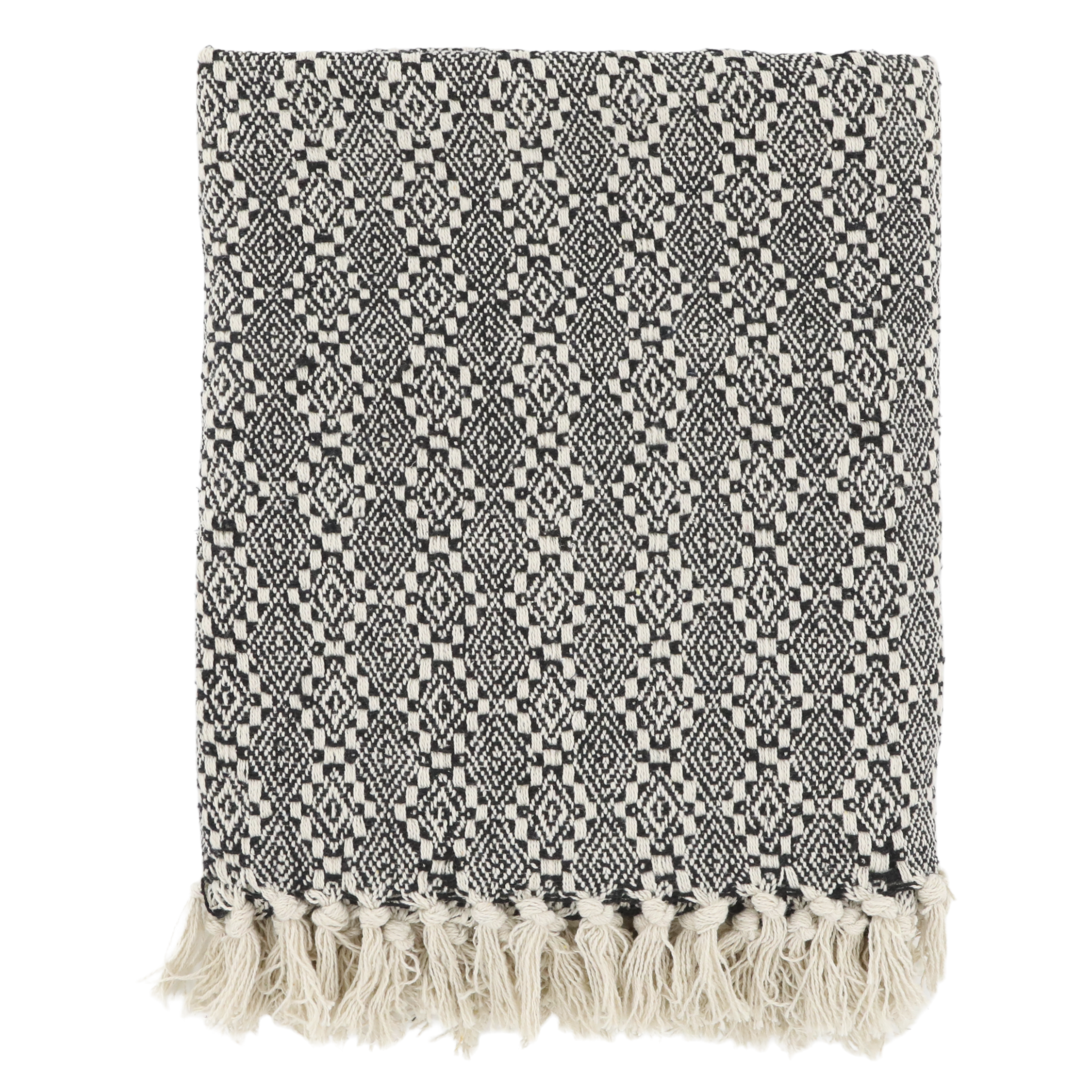 Chic Antique, Aix Plaid af overskudsgarn, sort