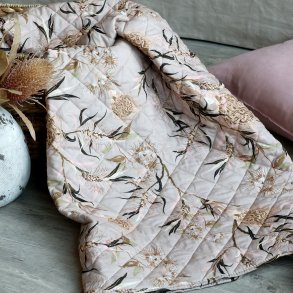 Chic Antique, Aix vintage quilt, 180 x 130 cm., blomstermnster, taupe