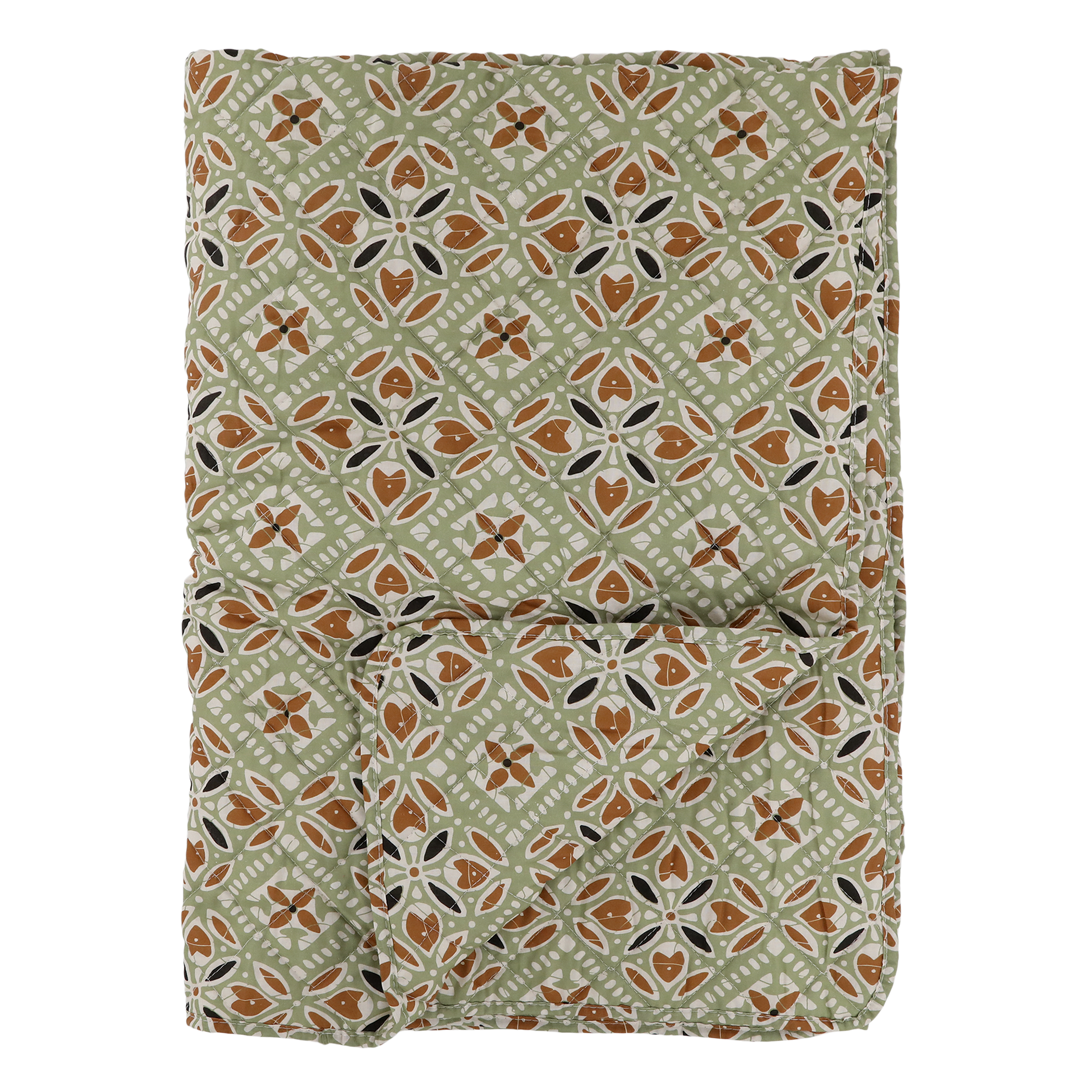 Chic Antique, Aix vintage quilt, 180 x 130 cm., batikm�nster, verte/terracotta