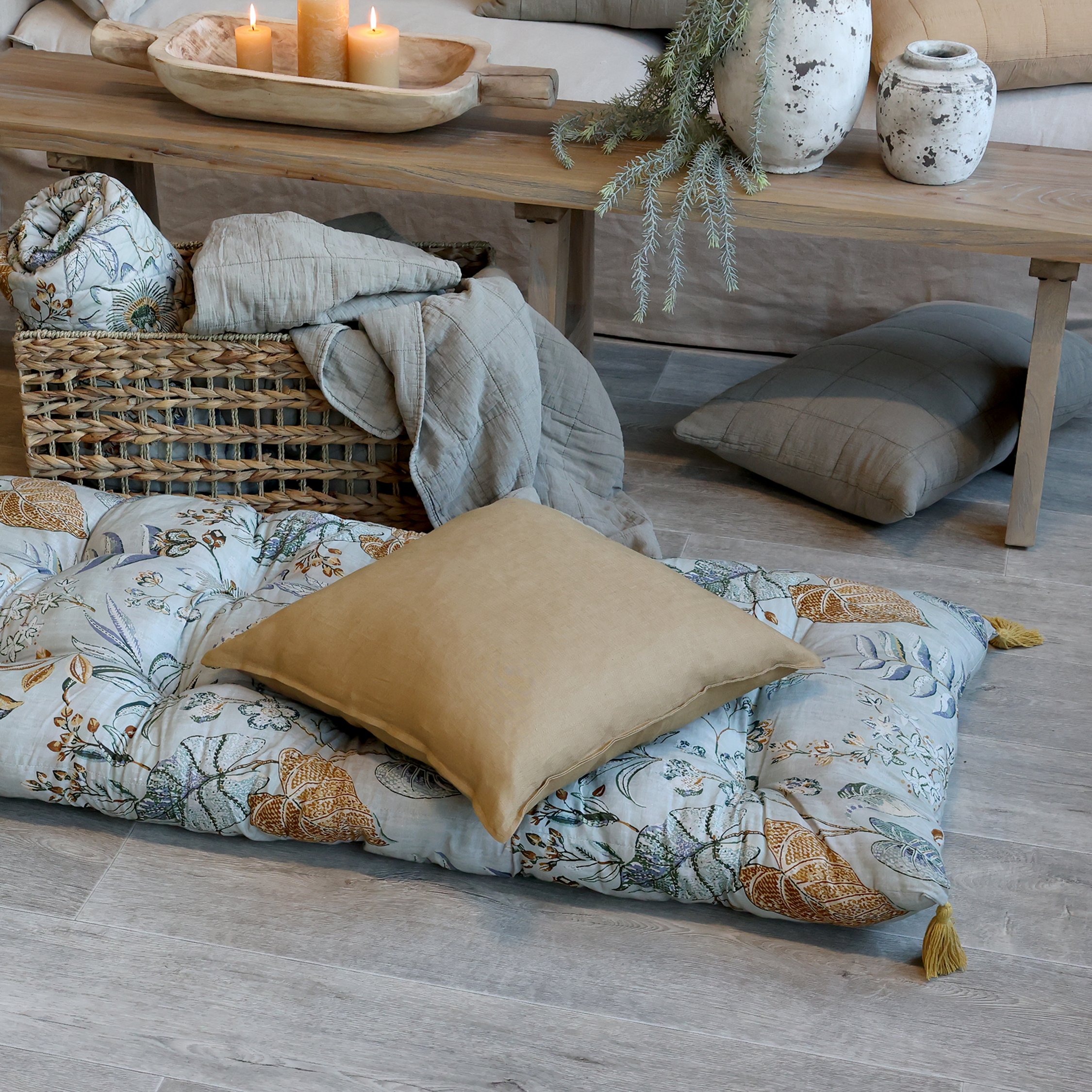 Chic Antique, Aix Madras med blomstermnster, opal