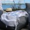Chic Antique, Aix Plaid af overskudsgarn, fransk gr og sky blue