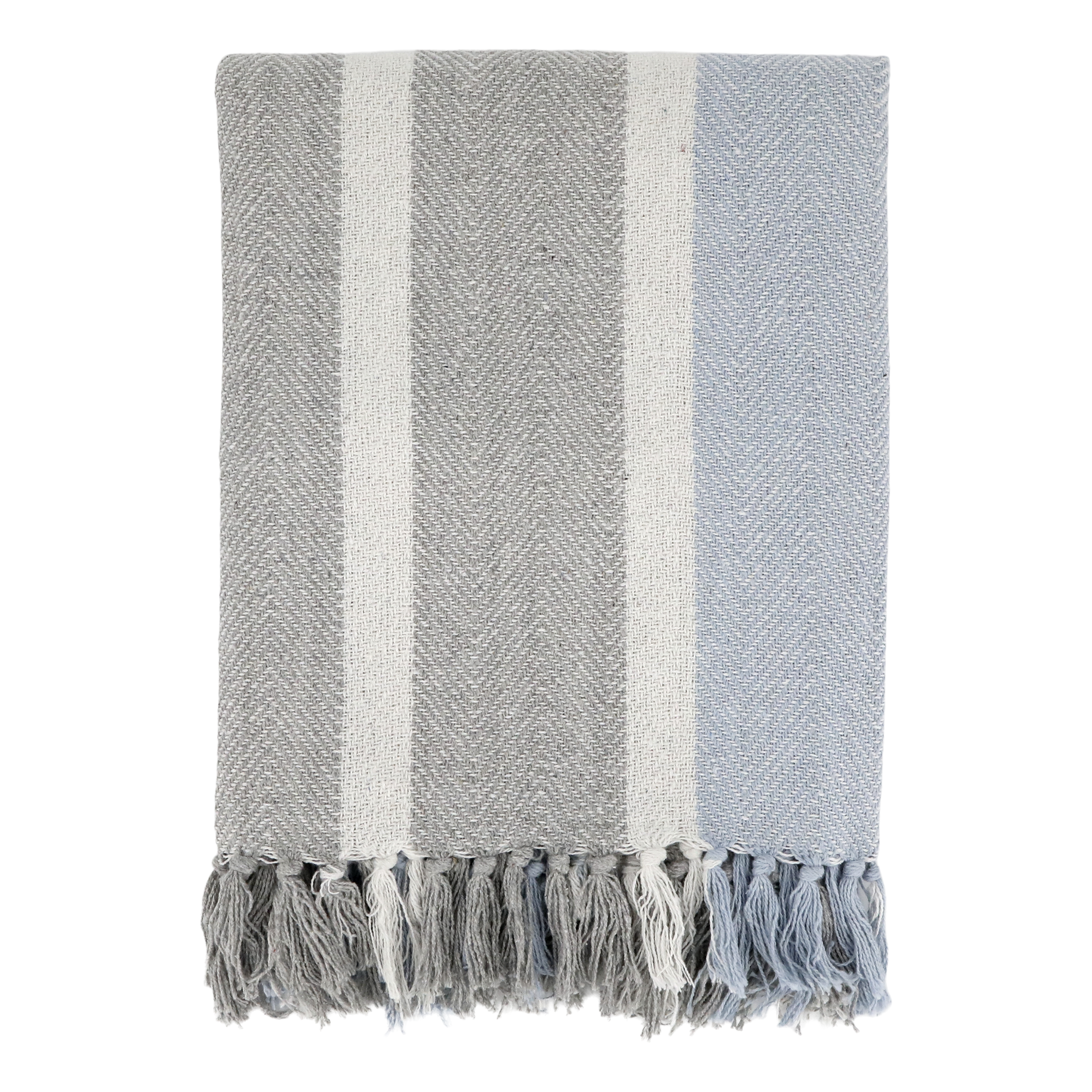 Chic Antique, Aix Plaid af overskudsgarn, fransk gr og sky blue