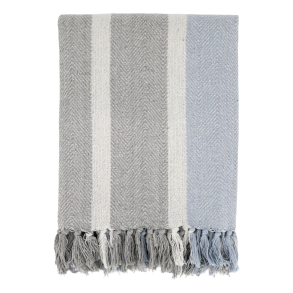 Chic Antique, Aix Plaid af overskudsgarn, fransk gr og sky blue