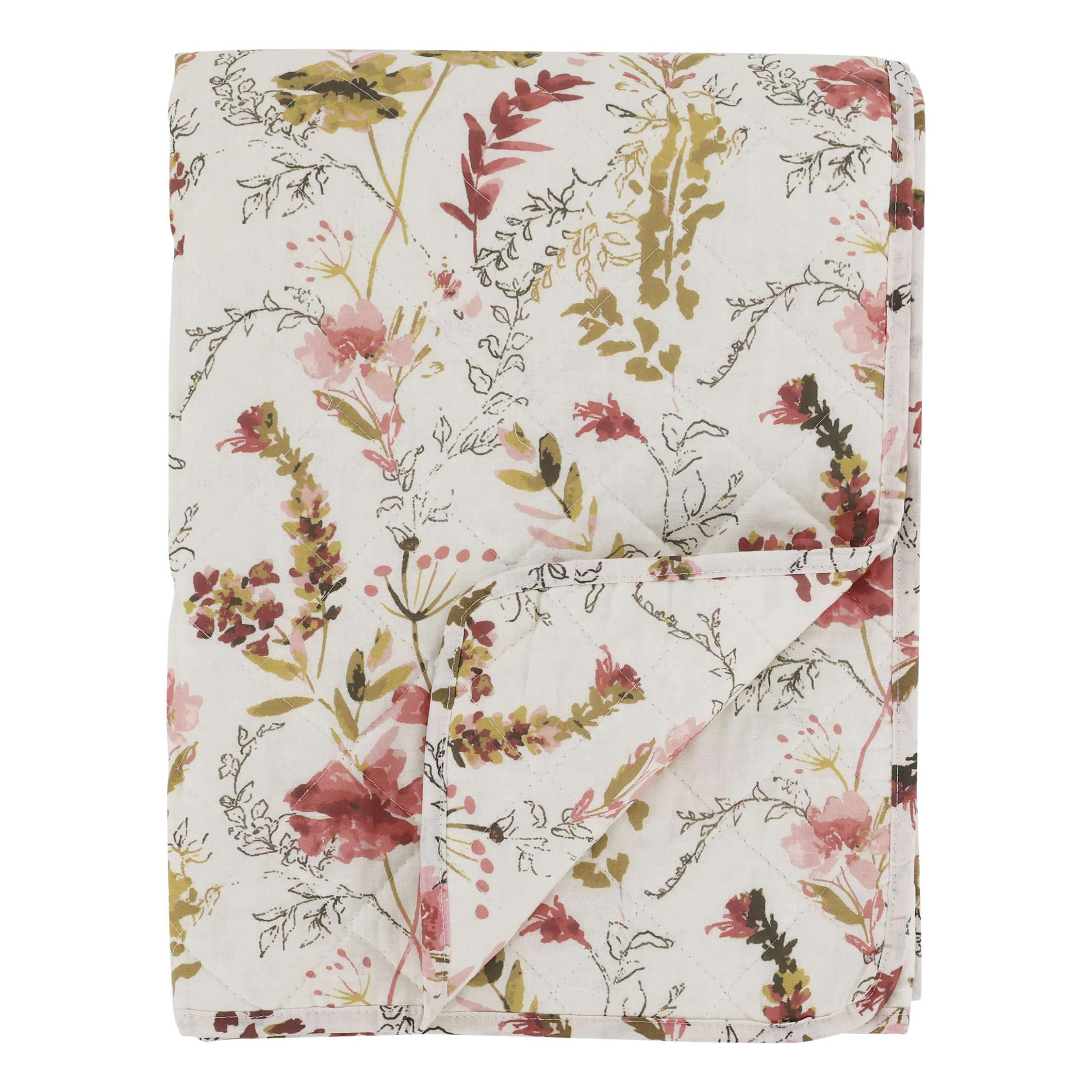 Chic Antique, Aix vintage quilt, 180 x 130 cm., blomster, creme
