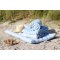 Chic Antique, Aix vintage quilt, 180 x 130 cm., blomstermnster bl/hvid