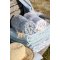 Chic Antique, Aix vintage quilt, 180 x 130 cm., blomstermnster bl/hvid