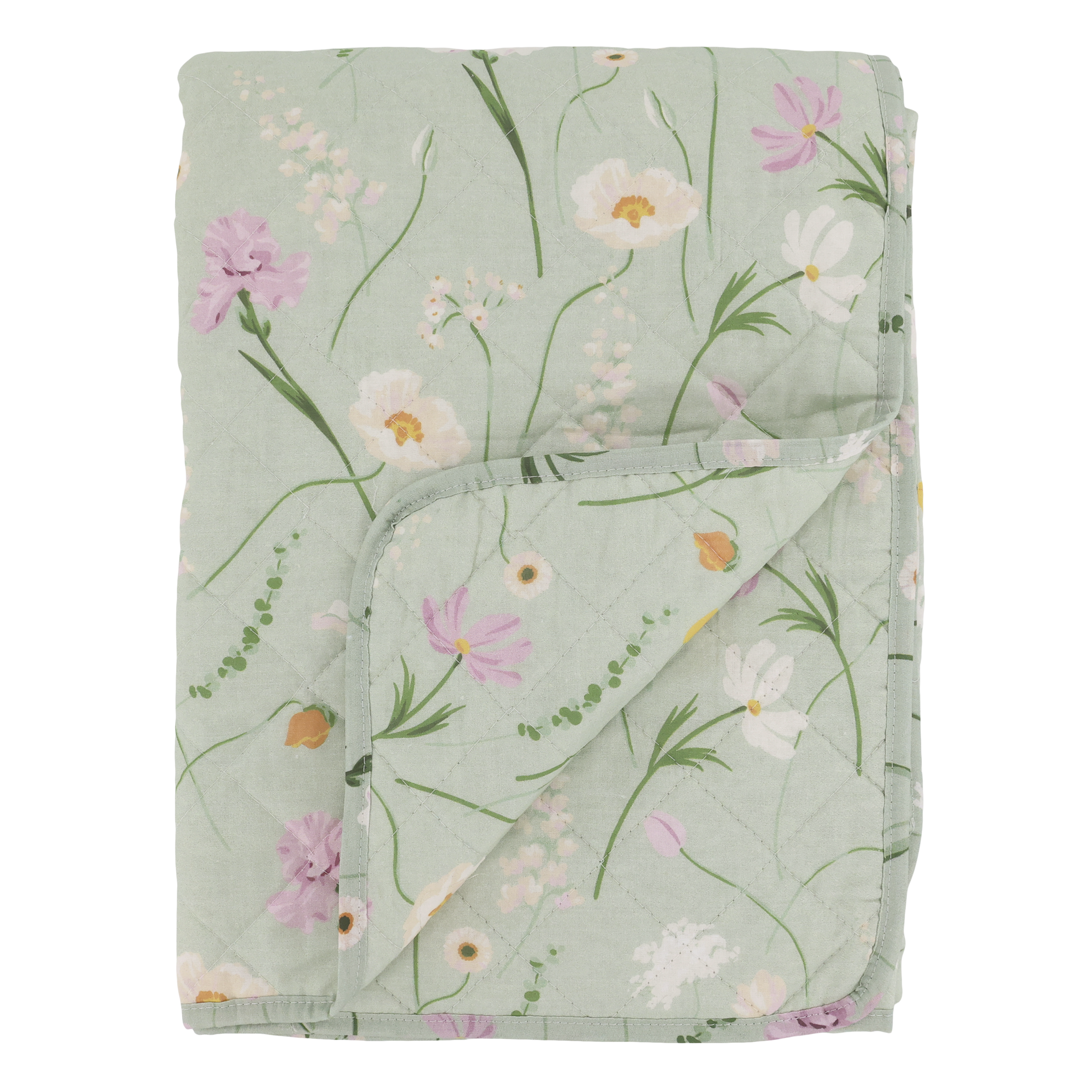 Chic Antique, Aix vintage quilt, 180 x 130 cm., blomstermnster, verte