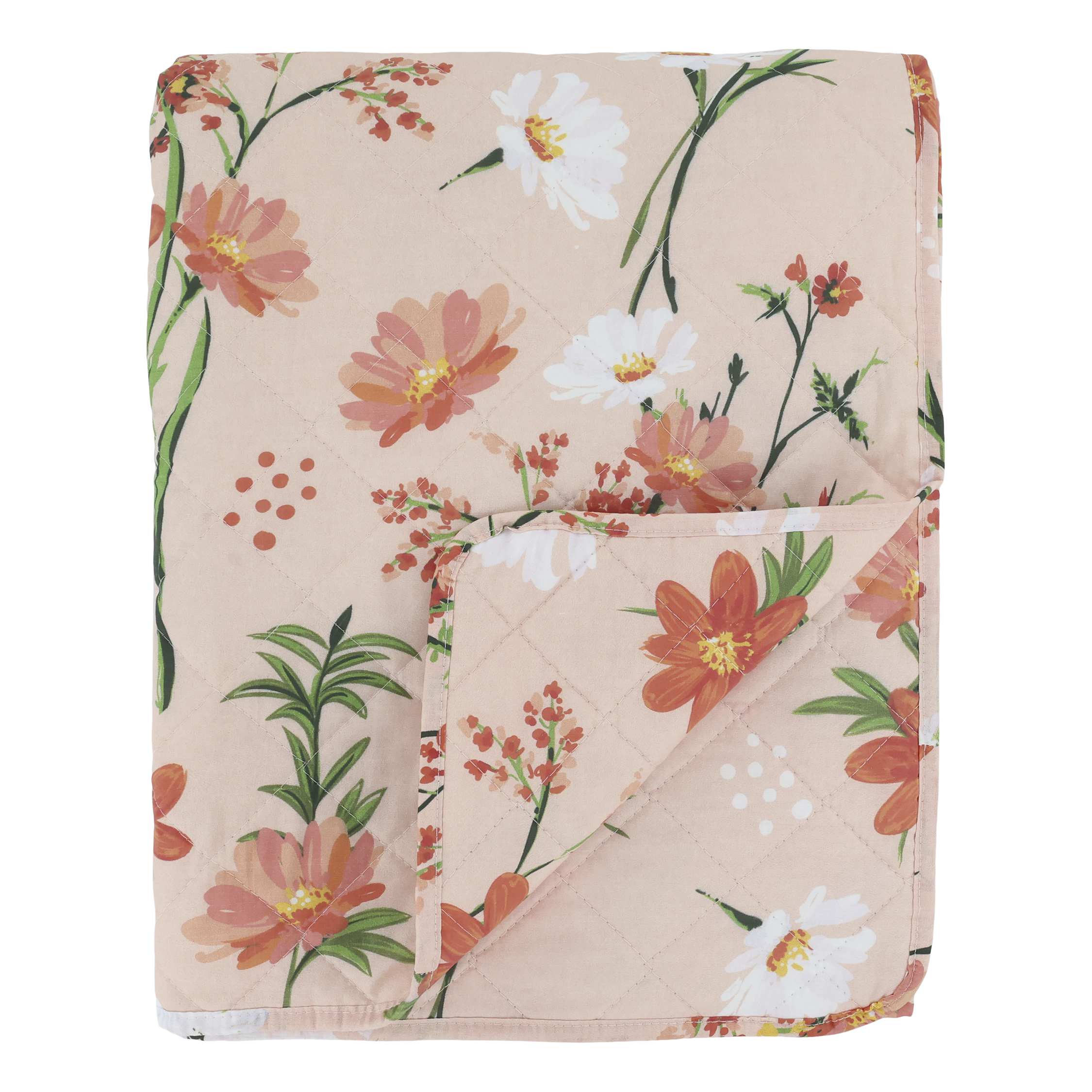 Chic Antique, Aix vintage quilt, 180 x 130 cm., blomstermnster, rosa