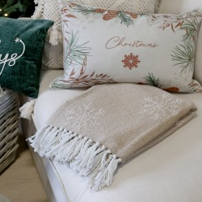 Chic Antique, Plaid af overskudsgarn med iskrystaller, latte