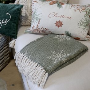 Chic Antique, Plaid af overskudsgarn med iskrystaller, oliven