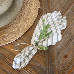 Chic Antique, Stofserviet med striber, verte/creme