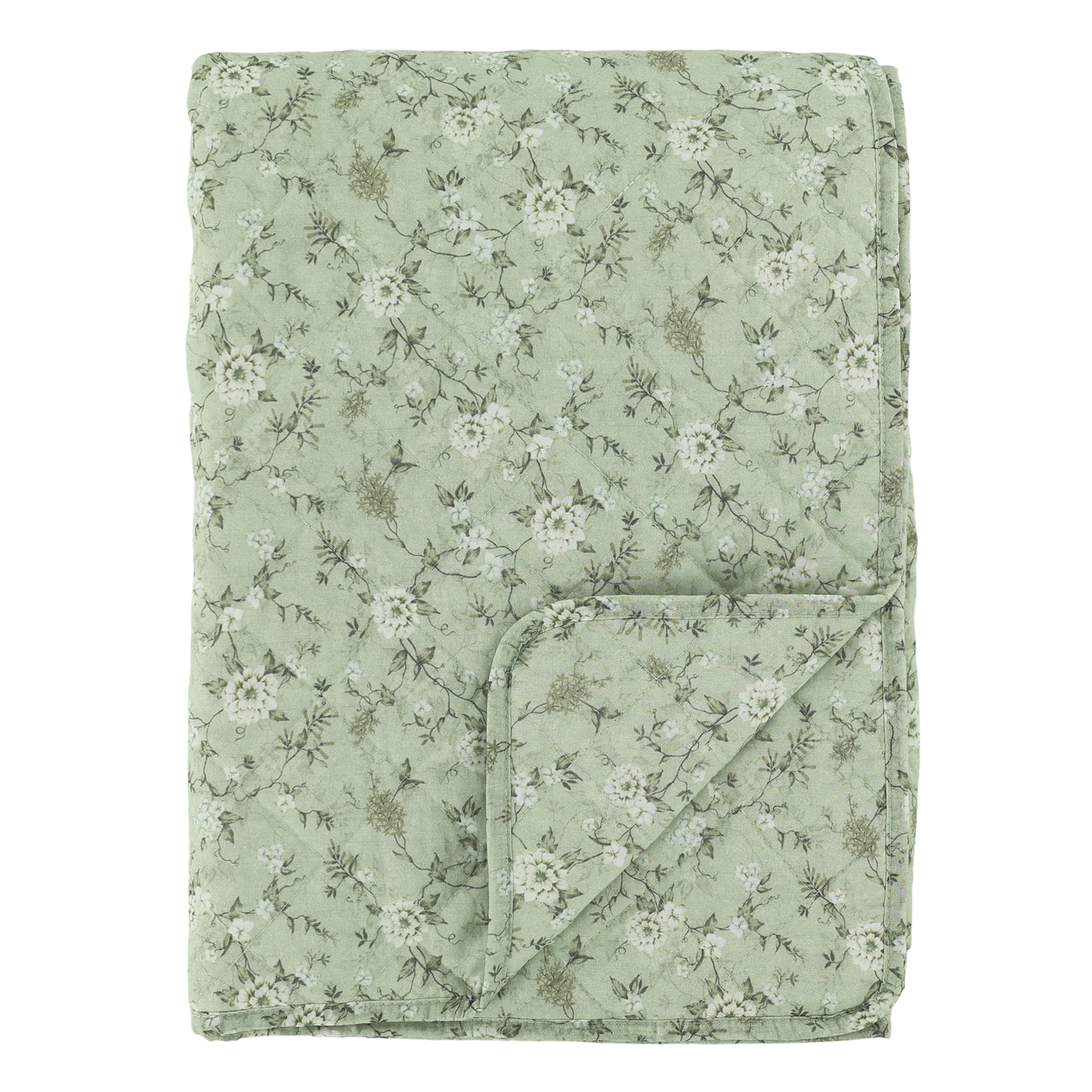 Chic Antique, Quilt, 180 x 130 cm., Blomster, verte/creme