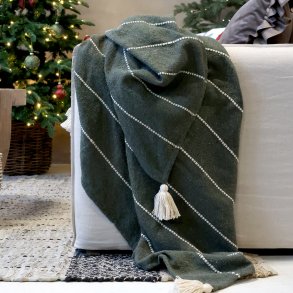 Chic Antique, Aix Plaid af overskudsgarn, oliven