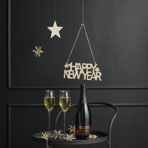 Speedtsberg, Skilt, Happy new year, 22 x 10cm. 