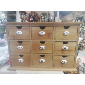 Chic Antique, Sorteringsreol med 9 skuffer