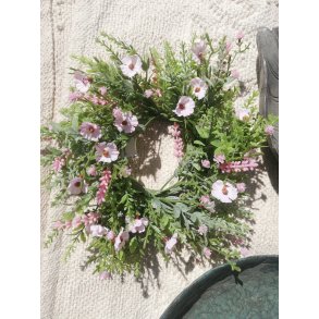 DEKO FLORALE, Krans forglem mig ej, 26 cm., lyserd