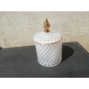 Clayre & Eef, Krukke med guldkant, hvid