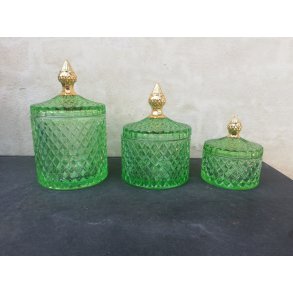 Clayre & Eef, krukke med guldkant, grn