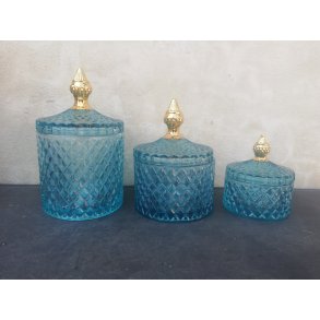 Clayre & Eef, krukke med guldkant, bl