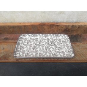 Chic Antique, Ars tallerken med mnster (aflang), mocca