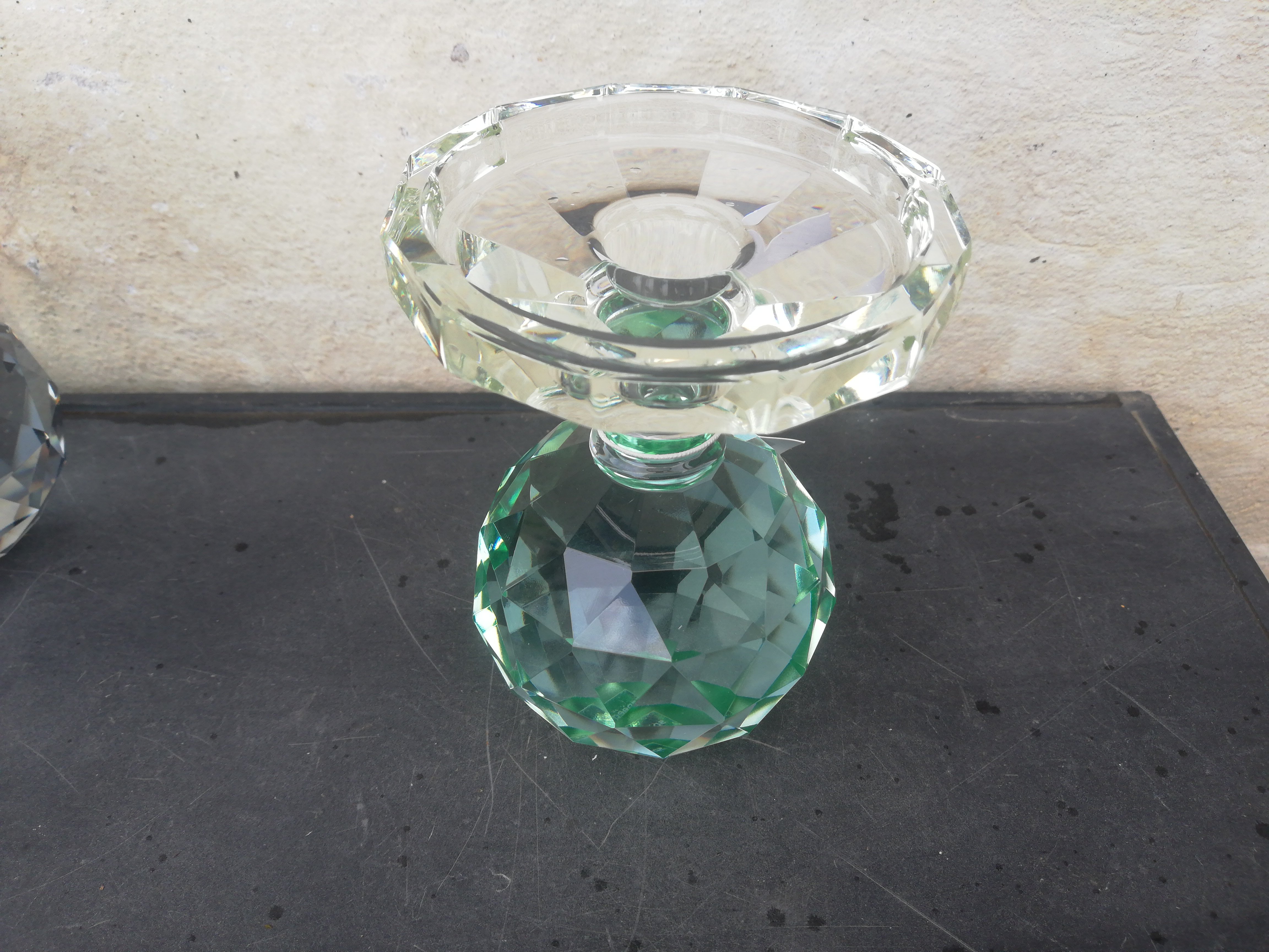 Speedtsberg, Noa, Fyrfadsstage (krystal), D10x13 cm., klar/aqua