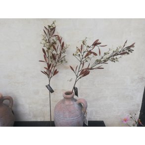 DEKO FLORALE, Gren med blade, grn/lilla, 79cm