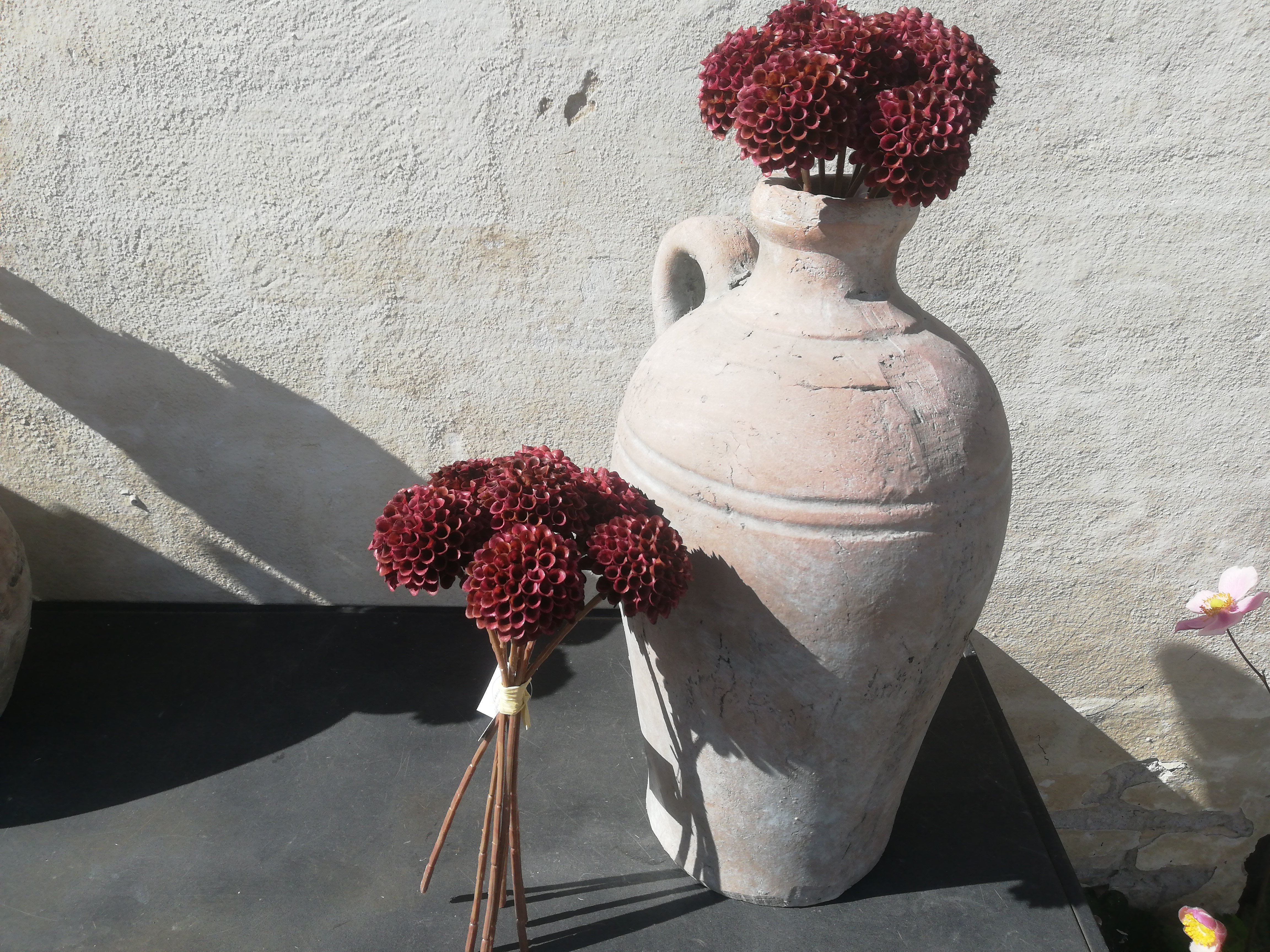DEKO FLORALE, Dahlia, 7 stilke, 30 cm, bordeaux