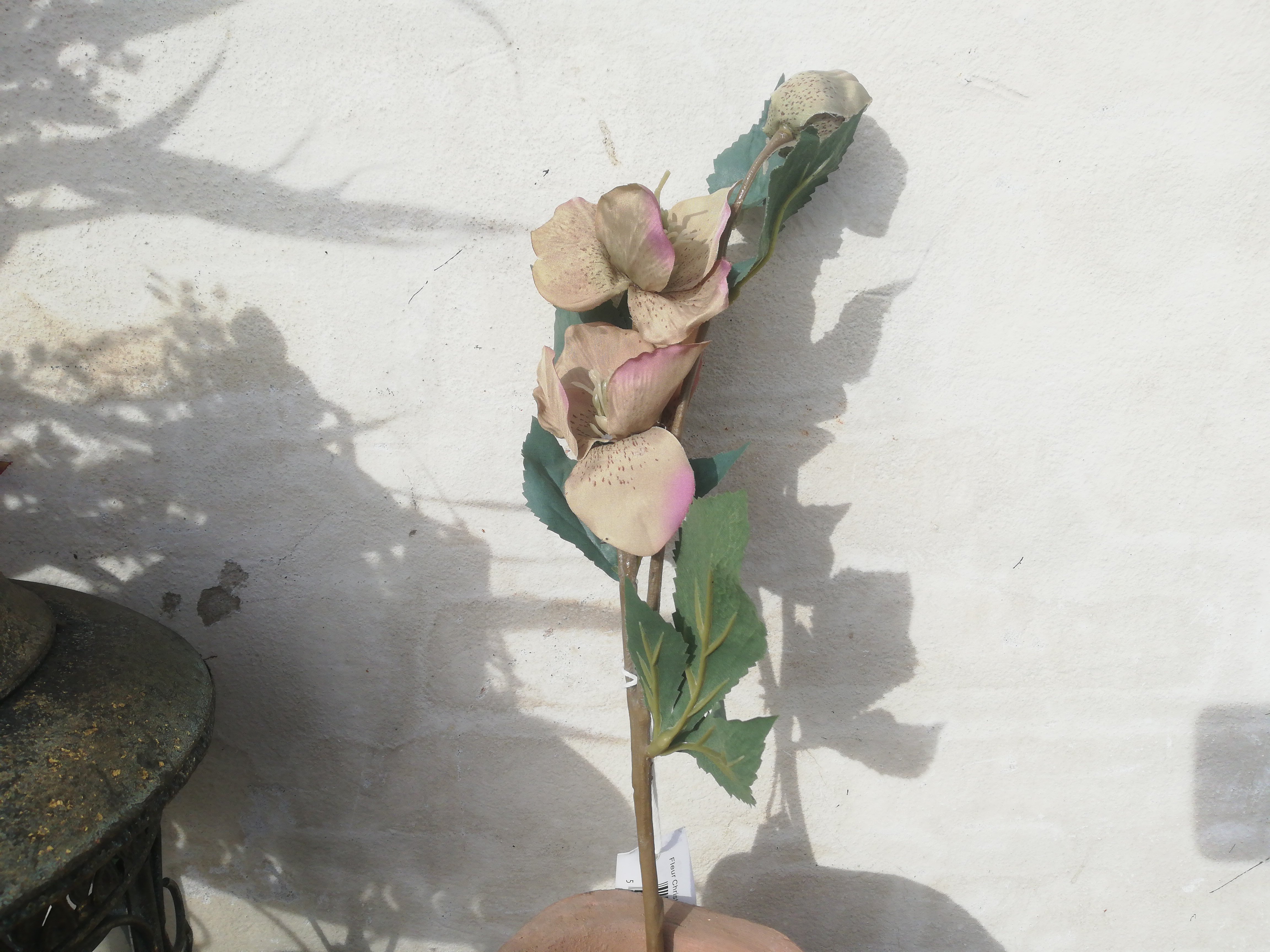Chic Antique, Fleur julerose, H56cm. hvid