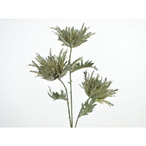 DEKO FLORALE, Tidselgren med 3 blomster, 68cm