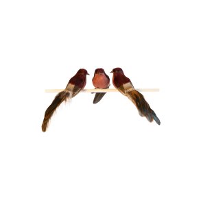 Speedtsberg, Fugl med clips, rdbrun, 3 ass., 16cm.