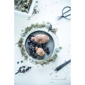 Ib Laursen, Lysbakke med kant, gr, 16 cm.