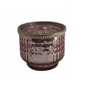 La Vida, Ivy fyrfadsglas, rosa med antik guldkant