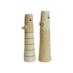 Speedtsberg, Vase med ansigt og gylden nse, gul, 18 cm.