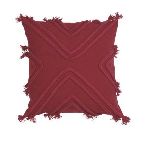 Fondaco, ROPE, Pude med syninger, Rd, 48 x 48 cm.