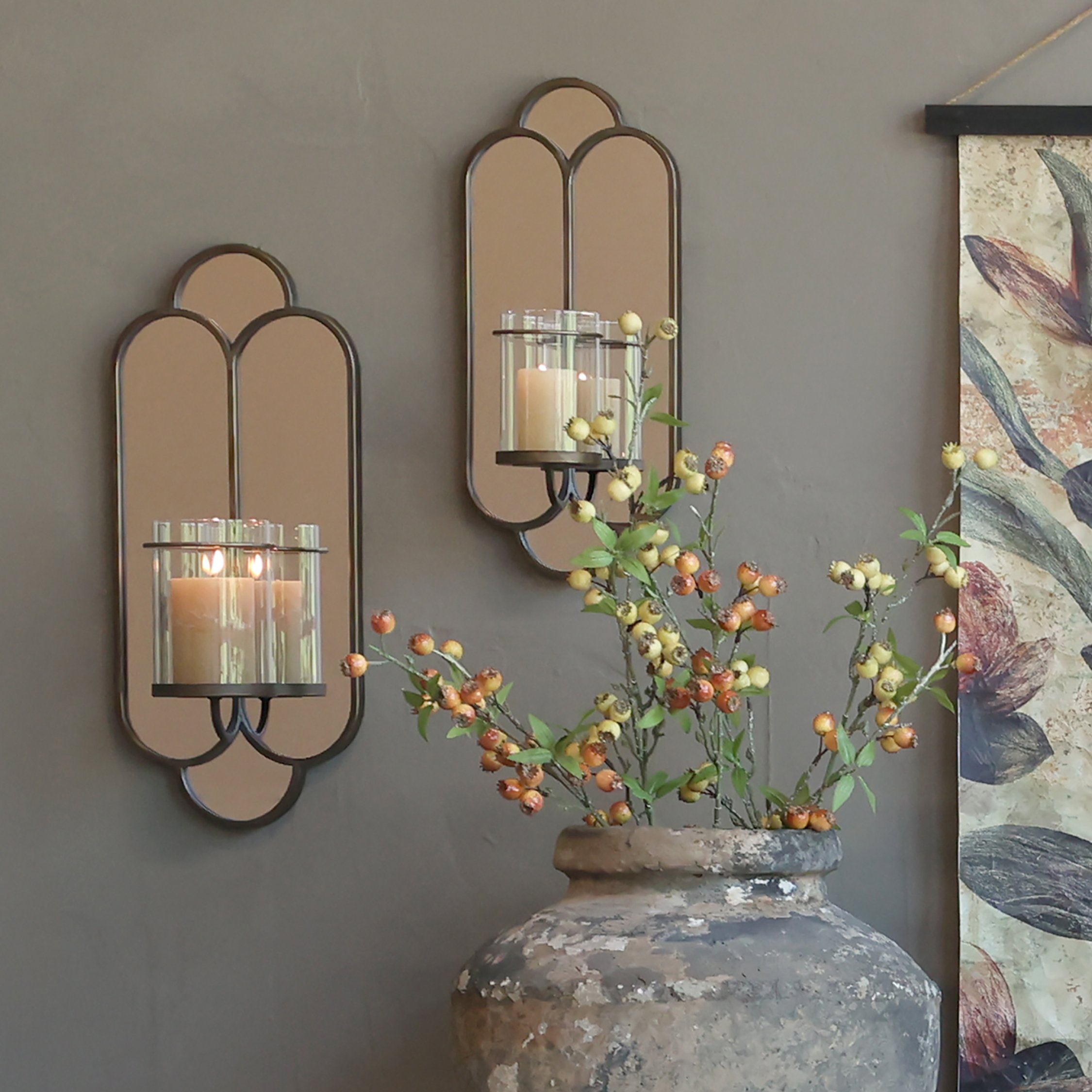 Chic Antique, V�gspejl med lysestage