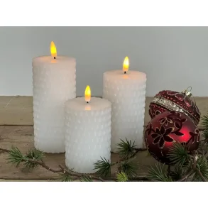 La Vida, LED Bloklys med mnster, D7 cm, hvid