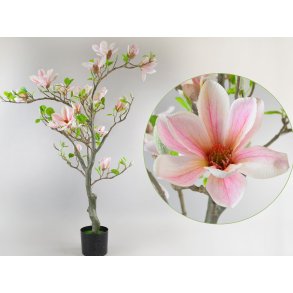Deko Florale, Kunstigt magnolia tr, hvid/lyserd