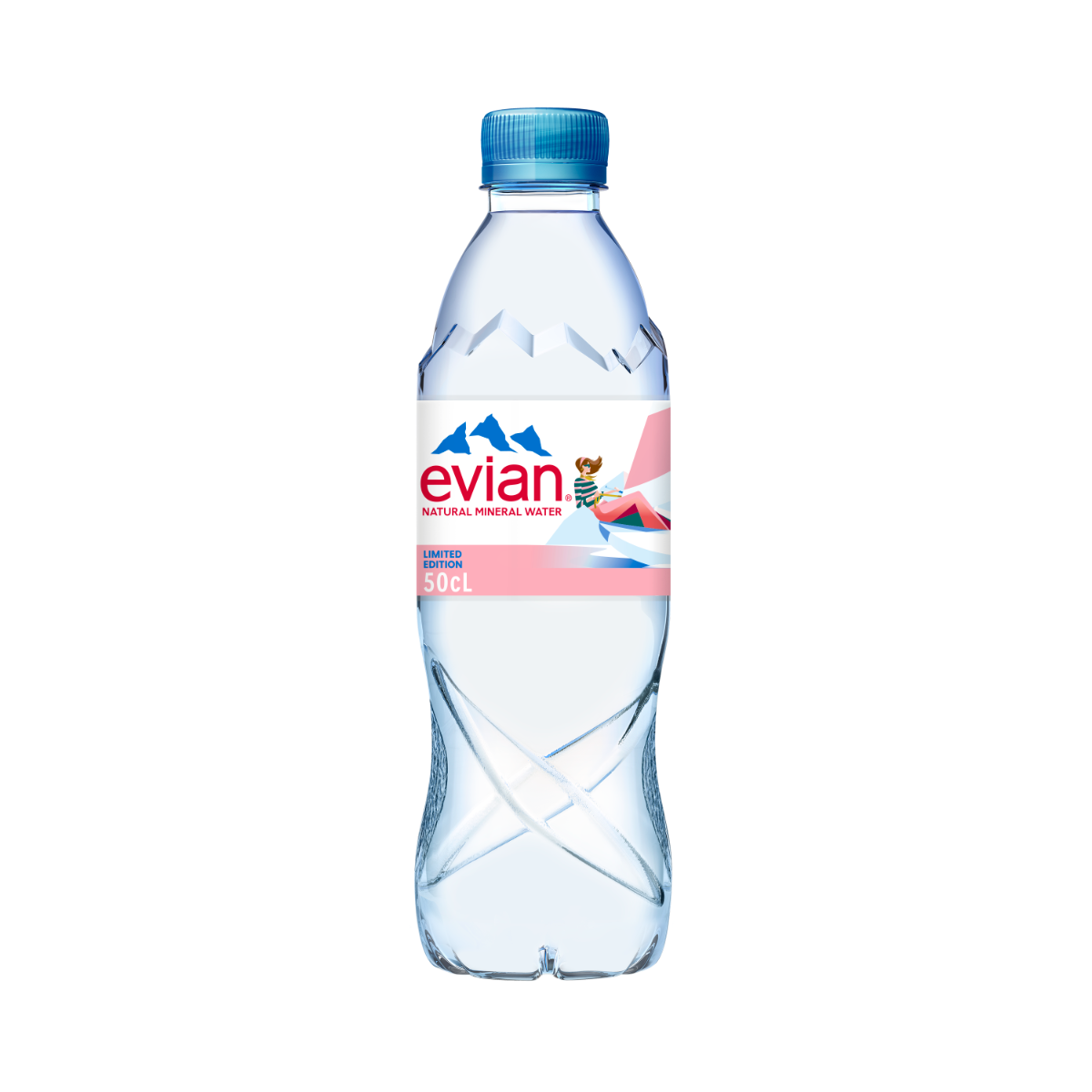Evian, Natural mineral water, 50CL, PET
