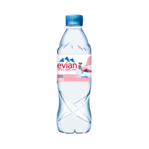 Evian, Natural mineral water, 50CL, PET