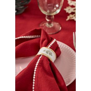 Ib Laursen, Stofserviet, Dagmar rd m/hvide stikninger 