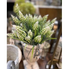 DEKO FLORALE, Kunstig perlehyacint, creme/grn