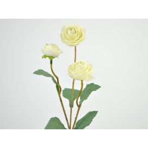 DEKO FLORALE, Kunstig ranunkel, 41 cm, hvid