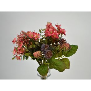 DEKO FLORALE, Blomsterbuket, 30 cm., rosa