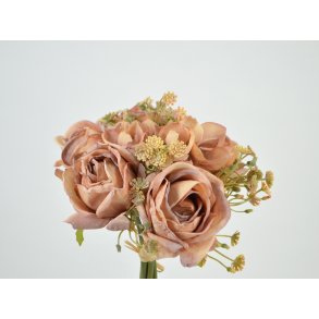 DEKO FLORALE, Kunstig buket med roser, fersken